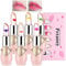 Petansy 6 Stück Lippenstift-Set mit Kristallgelee, Blume, nahrhaft, Temperaturwechsel, Lippenbalsam, langanhaltend, Feuchtigkeitscreme, Lipgloss, magischer Farbwechsel