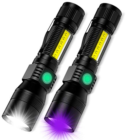 AOMEES USB Taschenlampe 395nm UV Lampe mit Aufladbar akku schwarzlicht 7 Modi UV Taschenlampe LED Aufladbar taktische taschenlampe wasserdichte Flashlight für Innen Außen