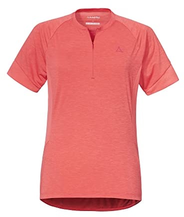 Schöffel Damen Shirt Auvergne L, geruchshemmendes Radtrikot, schnell trocknendes Funktionsshirt mit Taschen, georgia peach, 40