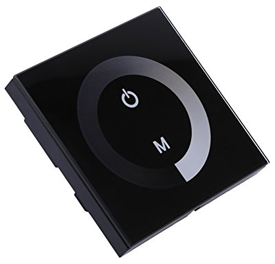 Cikonielf Single Color Touch Panel Dimmer Light Switch for LED Light Strip Wall Switch Controller DC 12V-24V(schwarz)