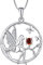 FJ Schutzengel Halskette Anhänger 925 Sterling Silber Engel Kette Damen Fee Schmetterling Baum des Lebens Halskette Granat Januar Geburtsstein Kette Schmuck Geschenke für Frauen Mädchen