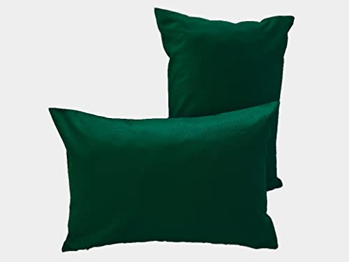 Lemos Home Kissenbezug Kissenhülle Dekokissen 2 Stück aus 100% Baumwolle Kollektion Konzept, Farbe & Größe wählbar (Kissenhülle 2er Set - 50x30cm, Tannengrün)