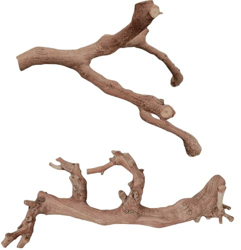 BNOSDM 2PCS Reptile Wood Branches Decor Lizard Habitat Decoration Snake Climbing Branch Accessories Terrarium Tree Trunk Ornament for Bearded Dragon Gecko Frog Chameleon Spider