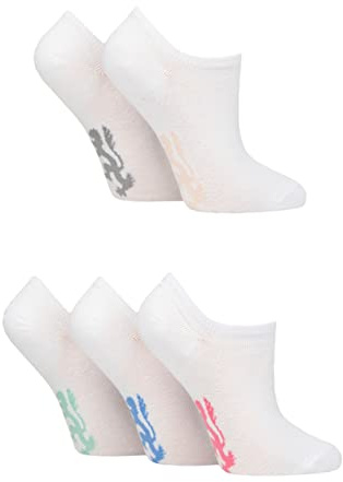Pringle of Scotland Kids 5 Pack Trainers Socks Womens White 4-8