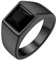GoldChic Siegelring Herren Ringe Schwarz Edelstahlring mit Stein 8MM breit Verlobungsring 62mm Eheringe Accessoires Schmuck