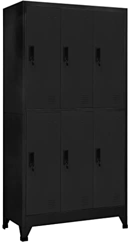 vidaXL Schließfachschrank Metallschrank Lagerschrank Aktenschrank Fächerschrank Spindschrank Spind Umkleideschrank Spint Schwarz 90x45x180 cm Stahl