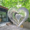 ysister Herz Windspiele,3D Edelstahl Windspiel Hängen,Windspiele für Draußen Hängend,Windspiele für Garten,für Outdoor Indoor Wohnzimmer Fenster Korridor Yard Garten Dekoration (Silber-26,5 x 20cm)