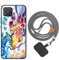 vingarshern Handyhülle Kompatibel mit Oppo Reno4 Z (5G) Hülle Silikon mit Aesthetic Muster,Stoßfest Schutzhülle mit Kordel,Weich Bumper Case mit Handykette/Umhängeban,Giraffe