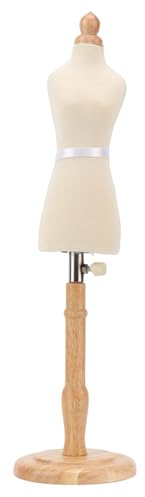 Manichino Femminile Busto Abito in Legno di Faggio con Base in Legno Abito da Cucito Professionale Durevole per Esposizione di Abiti