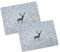 heimtexland ® Tischdeko Filz Tischset abwaschbar Untersetzer Landhaus Tischdekoration Platzset 35x45 Typ847 Hellgrau - Hirsch Tischset 2er Pack