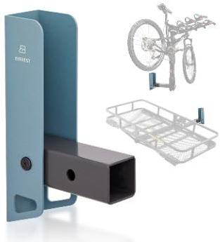 EVEREST Anhängerkupplung, Anhängerkupplung, Fahrrad- und Laderegal zum Aufhängen, Garage, Organizer, industrieller Stahl, hält 140,6 kg (5,1 cm Anhängerkupplung und 3,8 cm Anhängerkupplungsadapter im