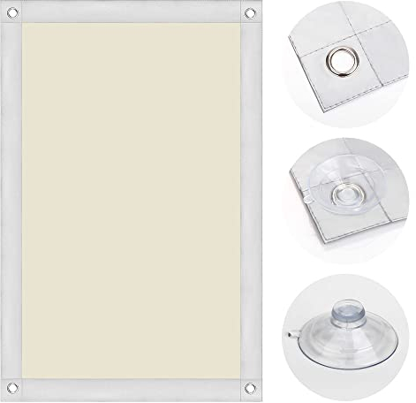 OBdeco M04/304 - Tenda termica oscurante al 100%, per finestre da tetto Velux, protezione dal calore senza fori, con ventose, colore beige, 60 x 73 cm