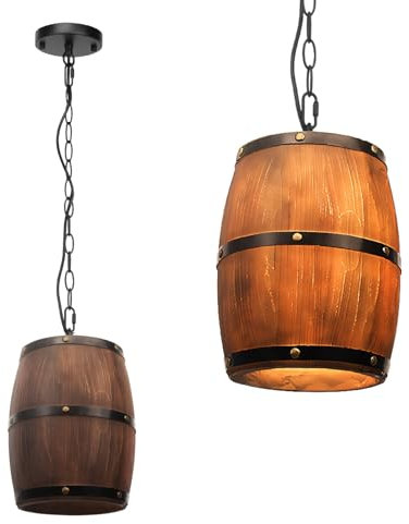 JCPYIUL Pendelleuchte Aus Weinfass-Schirm Vintage Pendellampe Hängelampe Harz Weinlichter Für Schlafzimme Treppenhaus Arbeitszimmer