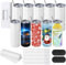 10 Pack Sublimation Tumblers Bulk, 20 oz White Skinny Straight Cups for Heat Press, Stainless Steel Double Wall Insulated Tumbler with Lids, Metal Straws, Shrink Wrap, Cleaning Brush, Individually Box