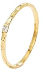 Ayoiow Damen Ring 18 Karat Rund Mit Diamant Damenring Hochzeit