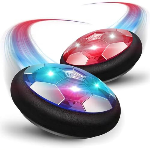 Original Cup AirFootball® | 2 Ballons de Foot Flottants Lumineux | Jouet Air Power Football pour Enfant Garcon Fille | Jeu Intérieur Extérieur 100% Fun | Balles LED Rechargeables en USB