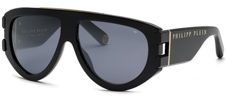Philipp Plein Herren Spp127m Sonnenbrille, Schwarz (Shiny Black), 60