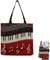 PIMXL Baumwolltasche – Antikes Notenblatt Design, Hochwertige Leinentasche für Musikliebhaber, Wiederverwendbare Lebensmitteltaschen mit Musikmuster, musiktasche alltagstaugliche umhängetasche