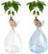 JOJOCY Lot de 2 vases en verre à rayures pour démarrage de semences d'avocat, vases en verre pour la maison, la table, le bureau, la décoration intérieure (transparent + bleu)