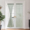 PONY DANCE Rideau Voilage - Rideaux Vert avec Motifs Floraux Blanc pour Interieurs Fenêtre Porte Decoration Printemps Maison Moderne Passe Tringle, Lot de 2, 60 cm Largeur sur 240 Hauteur