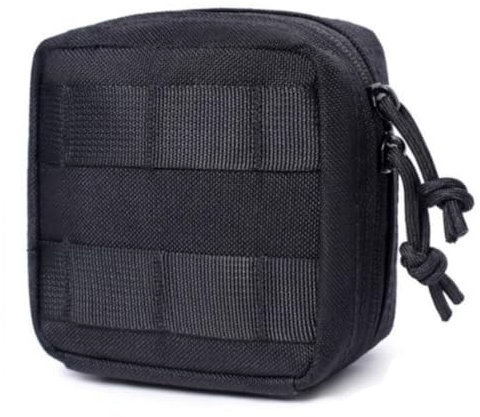 Gexgune Utility Molle Daily Carry Pouch Compass Knife Flashlight Card Admin Map Holder Outdoor Hiking Camping Hunting Accessories Waist Pack Bag (Black)