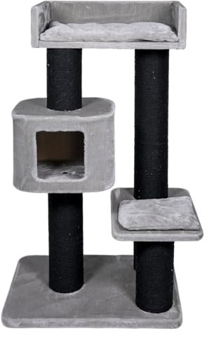 JACK AND VANILLA, rascador Moderno para Gatos, diseño Elegante y Duradero, Ideal para rascar y Jugar, Dimensiones 70 x 50 x 120 cm, Color Gris, Modelo rascador