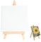 Mini Easel Art Canvas Set, Adjustable Mini Tripod Easel Table with Blank Canvas for Craft Oils, Acrylics and Small Artworks (Easel 8 x 15 cm, Canvas 10 x 10 cm)