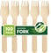 Eco Leaf Wooden Forks, 16cm | 100pcs | Biodegradable, Compostable, Plastic-Free Cutlery for Weddings, Picnics, Parties, Camping & Catering | Ideal for Desserts