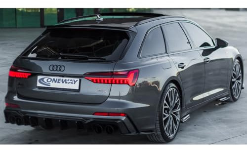 Oneway Heckflügel kompatibel mit Audi A6 S-Line/S6 C8 Avant 2018- - Schwarz glänzend