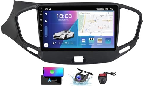 ZZPHKK Android 13 Autoradio für Lada Vesta Cross Sport 2015-2022 mit Navi Carplay Android Auto丨9 Zoll Doppel Din Auto Radio Touch Display mit DSP FM RDS DAB+ Bluetooth 5.0 Lenkradsteuerung(NF-3)