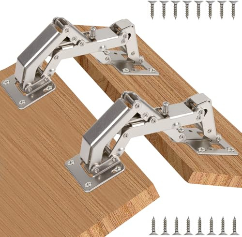 2 Stück Schrankscharnier Softclose 170 Grad, Aufschraubscharnier Einstellbar, Scharniere für Schranktüren, Schrank Scharniere für Küchenschrank, Eckschrank, Holztüren (2 Stück)