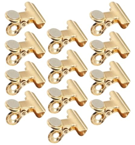 NESTINGHO Pinces Magnétiques avec Design Épuré Lot de 12 en Acier Inoxydable Or Clips Photo Élégants Pratiques et Résistants pour Affichages de Bureau et Galeries d'art