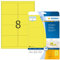 HERMA 5144 Farbige Etiketten neon gelb, 20 Blatt, 99,1 x 67,7 mm, 8 pro A4 Bogen, 160 Stück, selbstklebend, bedruckbar, matt, blanko Papier Neon-Etiketten Farbaufkleber