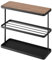 Yamazaki 6707 Tower Beistelltisch, schwarz, Stahl/Holz, minimalistisch, 48 x 18 x 44 cm