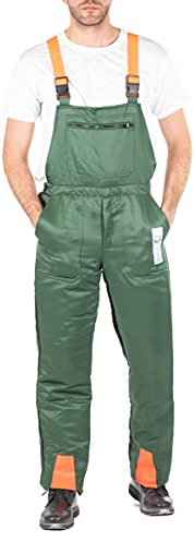 Profi Schnittschutzlatzhose KWF Latzhose Schnittschutzhose Forsthose- Gr. 102, Grün Orange