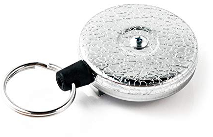 KEY-BAK Unisex – Erwachsene KB 3 Schlüsselrolle stabil Edelstahlkette 60cm mit Clip Chrom Gürtellasche, Schwarz, 60 cm