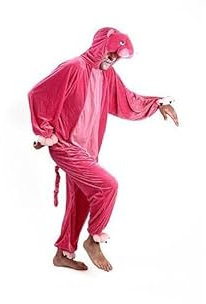 Déguisement Panthère rose - Unique, Adulte Homme, Rose, Fausse fourrure, Polyester, Fermeture éclair, Large, Mascarade, Film, Coussiné, Standard, col_en_v, COSTUME_OUTFIT, Femmes, Adultes