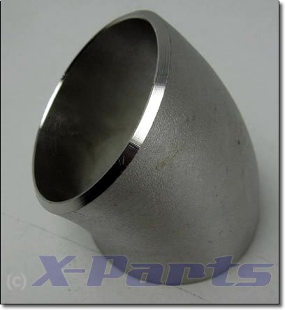 45° Grad EDELSTAHL Bogen 76mm 3 KURZ Rohr V2A Schweißbogen Downpipe Hosenrohr