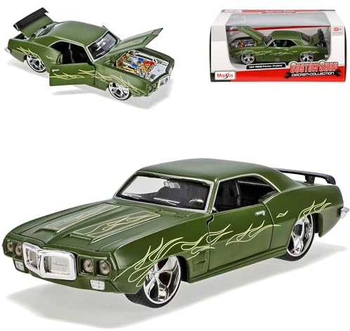 Maisto Pontiac Firebird Coupe Matt Grün 1969 Tuning 1/24 Modell Auto