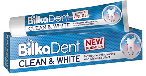 BilkaDent Zahncreme Clean & White, 75 ml | Whitening Zahnpasta mit Fleckenentfernung, Nicht-Abrasive Formel, Fluorid-Schutz