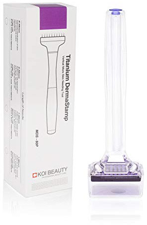 Soin pour la peau Derma Stamp pour rides et cicatrices d’acné 80 micro aiguilles et Derma Roller Soins de la peau Koi Beauty
