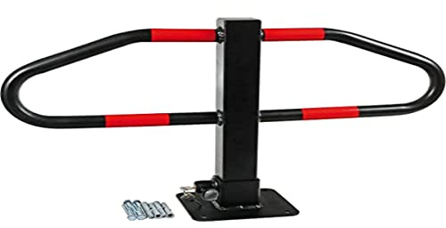 LAMPA 62106 Parkplatzsperre | Quadratischer Pfosten, zentraler Bügel für 4 Bodendübel, integriertes Schloss, OEM 62106