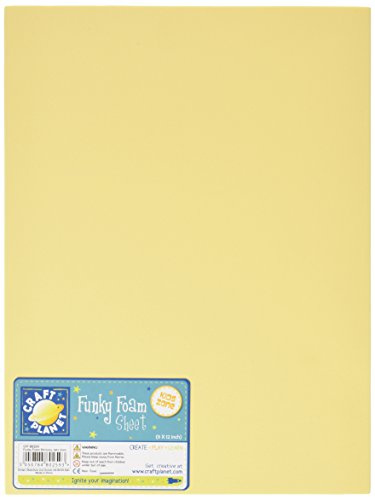 Craft Planet 9 x 12 Funky Foam Sheet 2mm Thick, Ivory, Coloured Crafts Accessories, Card Making Supplies, Modelling, Printing, Paint, Art, Padding