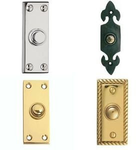 Ironmongery World Bell Push Door Bell Wired Victorian Georgian Brass Chrome B...