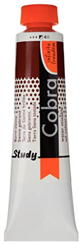 COBRA Talens Study wasservermalbare Ölfarbe, 40 ml, 411 Siena gebr.