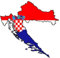 Auto Aufkleber, Car Sticker Hrvatska Kroatien, Croatia. Konturgeschnitten. (ca. 22 cm)