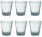 Livellara Bicchieri Acqua Vetro Soffiato, Set da 6, Bicchieri in Vetro Colorati, Moderni, Particolari, Capacità 450 ml, Resistenti al Calore, per Acqua, Cocktail, Succhi di frutta. Colore: Trasparente