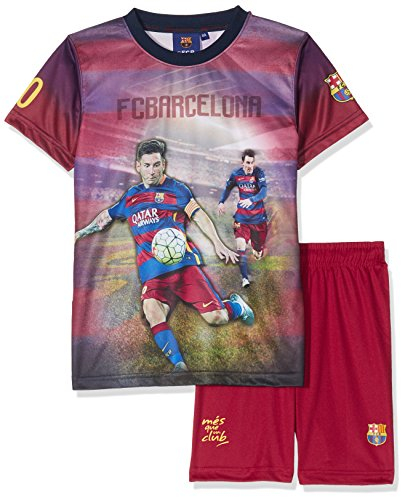 F. C. Barcleona Jungen T-Shirt und Shorts Lionel Messi, offizielle Kollektion, Kindergröße 14 Jahre blau