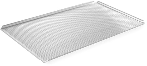 HENDI Backblech, lochbackblech, lochblech, Temperaturbeständig bis 250°C, mit 4 Aufkantungen, Gelocht, GN 1/1, 530x325x(H)10mm, Aluminium