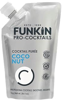 Funkin Pro Coconut Puree for Cocktails, Cooking & Baking, Real Fruit Cocktail Ingredients, 1kg Mixer
